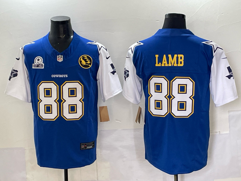 Men Dallas Cowboys 88 Lamb blue Nike 2025 Thanksgiving NFL Jersey 4